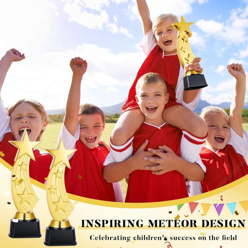 Quelay 9.5 Inch Trophy Awards Gold Plastic Trophies Bulk for Employee Recognition, School Prize, Motivational Gift, Celebrating Outstanding Achievement, Competition - Image 3